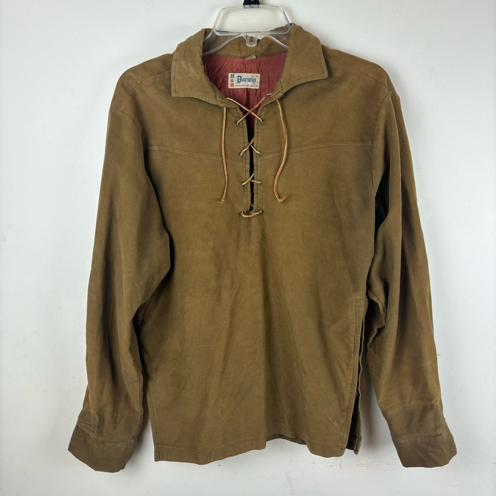 Vintage suede shirt-laceup/boys Large 16-16.5 Reenactment /Frontier Days/Hunting